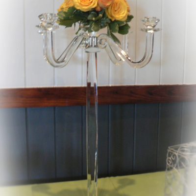 Candelabra design for both Ceremony & Reception area.