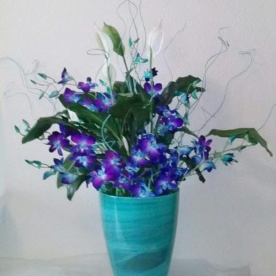 Blue & White Arrangement for Alter, Bimah or Reception Flowers