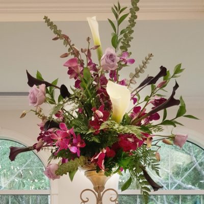 Altar Arrangement with Callas, Mini Callas, Roses & Orchids