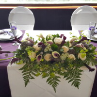 Purple and White Sweetheart Table