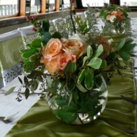 Brides N Blooms - Peach & White Roses with Greenery Centerpiece on YachtStarship Brides N Blooms - Peach & White Roses with Greenery Centerpiece on YachtStarship