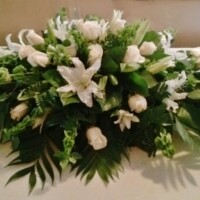 White Casket Spray