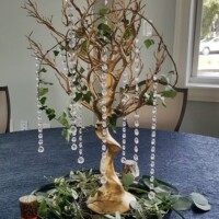 Baby's Breath & Crystals on Gold Manzanita Baby's Breath & Crystals on Gold Manzanita