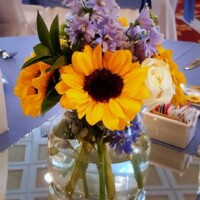 Sunflower & Delphinium in Bowl Sunflower & Delphinium in Bowl