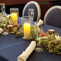 Garland and Candle Reception Table Garland and Candle Reception Table