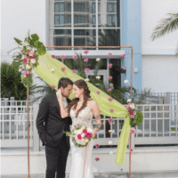 Tropical Arch decor with flower strings