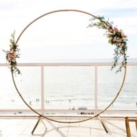 RENT ME! Gorgeous gold circular arch. Add flowers makes the perfect look!