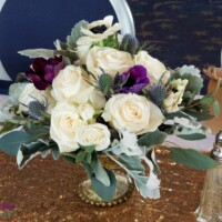 Purple & White Greenery Footed Bowl Purple & White Greenery Footed Bowl