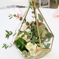 Geometric Mixed Flowers & Greenery Centerpiece Geometric Mixed Flowers & Greenery Centerpiece