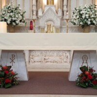 Red Church Altar flowers