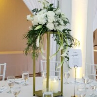 White Hydrangea with cascading Mini Calla Centerpiece White Hydrangea with cascading Mini Calla Centerpiece