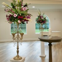 Tall Altar Flowers on Floor Stands