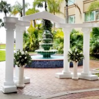 Roman Arch and altar flowers