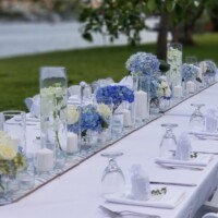 Glass Runner w/hydrangea Glass Runner w/hydrangea