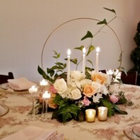 Rose & Greenery Hoop Centerpiece Rose & Greenery Hoop Centerpiece