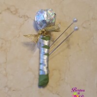 Ringbearer lollypop boutonniere in silver