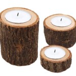Wooden Candle Tea Light Holder or Succulent Planter. Astra Gourmet Natural Pine Wood Candle Holder/Wooden Tea Light Candle Holders/Succulent Planter, Set of 3 natural candle holders create the perfect rustic decor for your wedding.